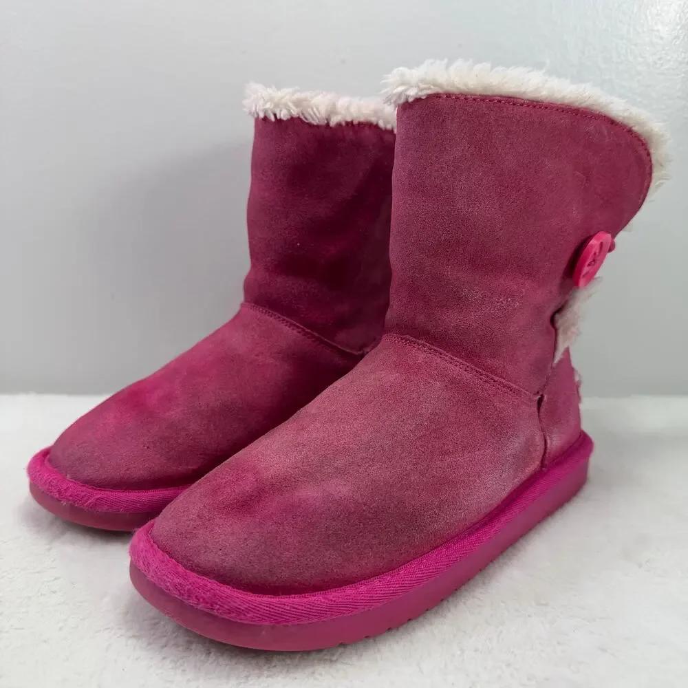 Copied - UGG Koolaburra Nalie Short Girls’ Pink Suede Winter Boots – Size 1